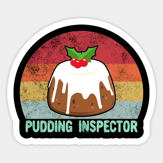 Retro Christmas Figgy Pudding Inspector Sticker by KawaiinDoodle